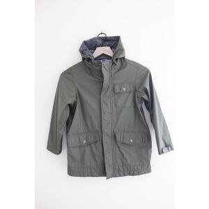 • GAP KIDS GIRLS OLIVE RAIN JACKET SZ 6/7 •